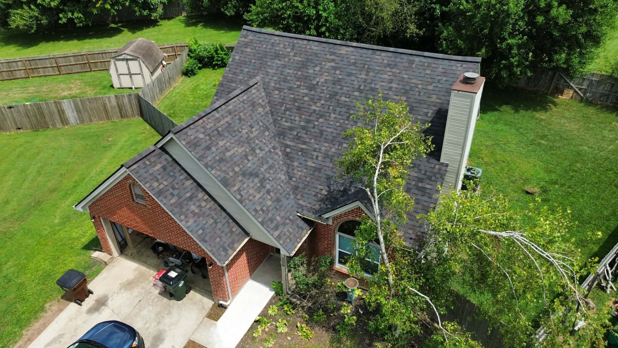 Completed Roof Installation — Charcoal Shingles — Rook Roofing & Restoration Ashland KY