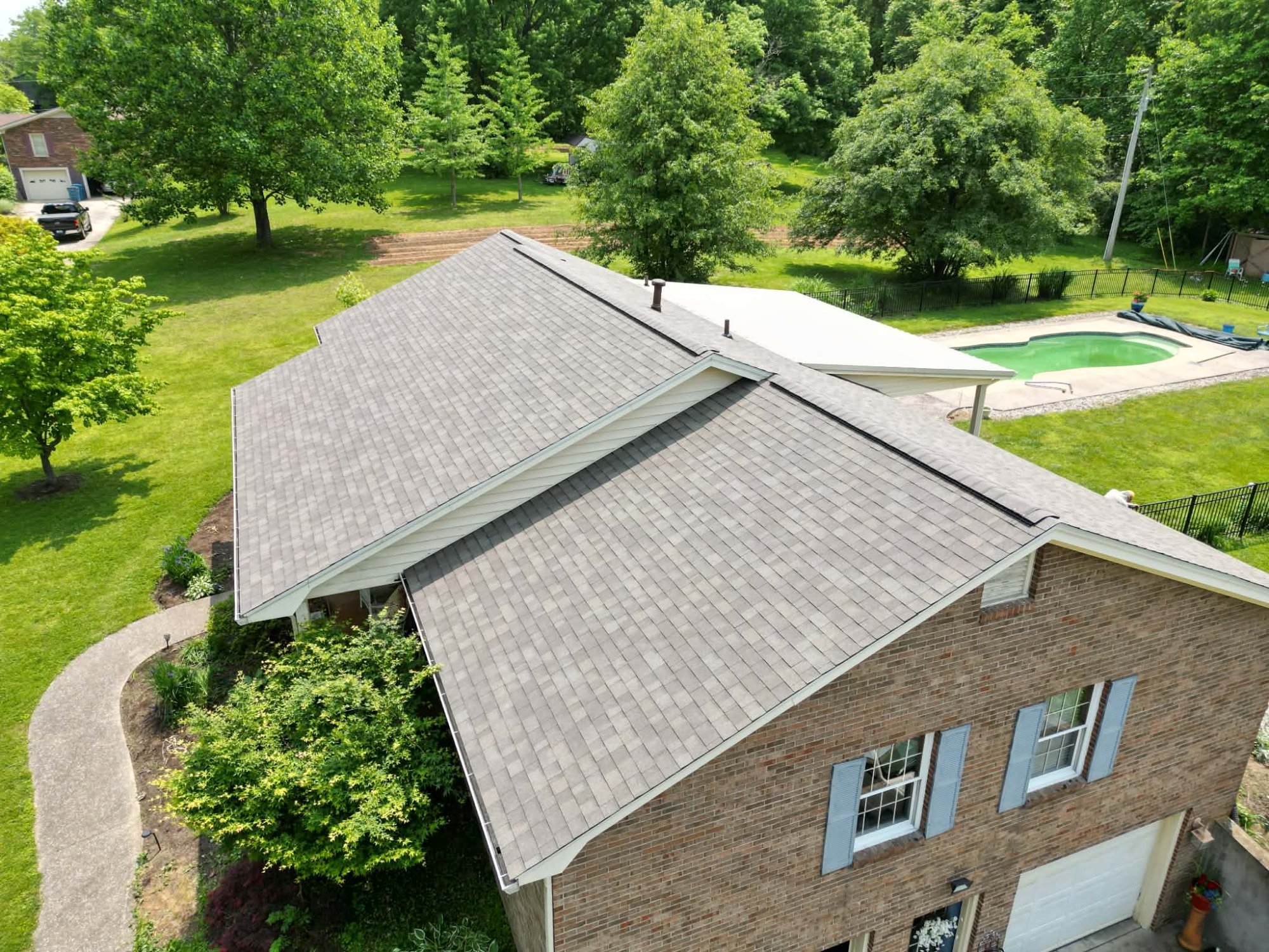 Residential Replacement — Tan Blend Shingles — Rook Roofing & Restoration Ashland KY